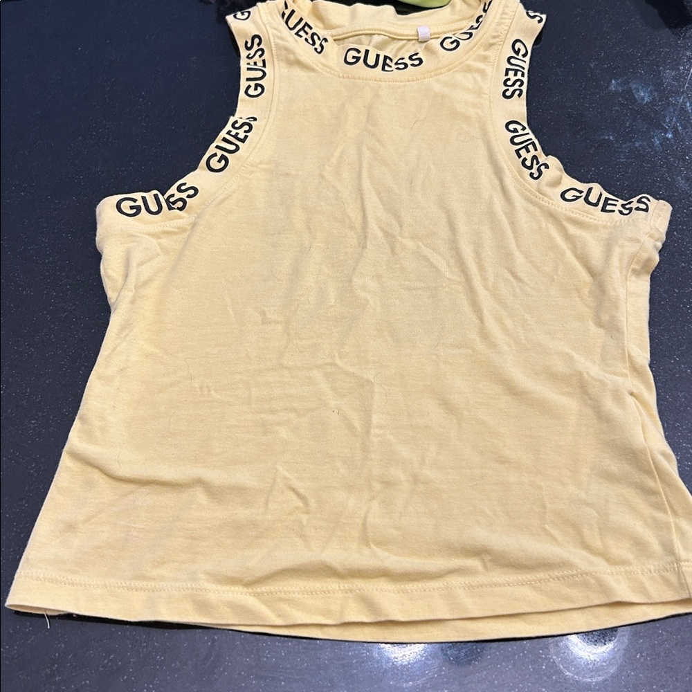 Guess Light Yellow Sleeveless Top
